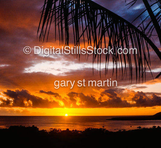 Sunset on the Big Island, Hawaii, analog sunsets