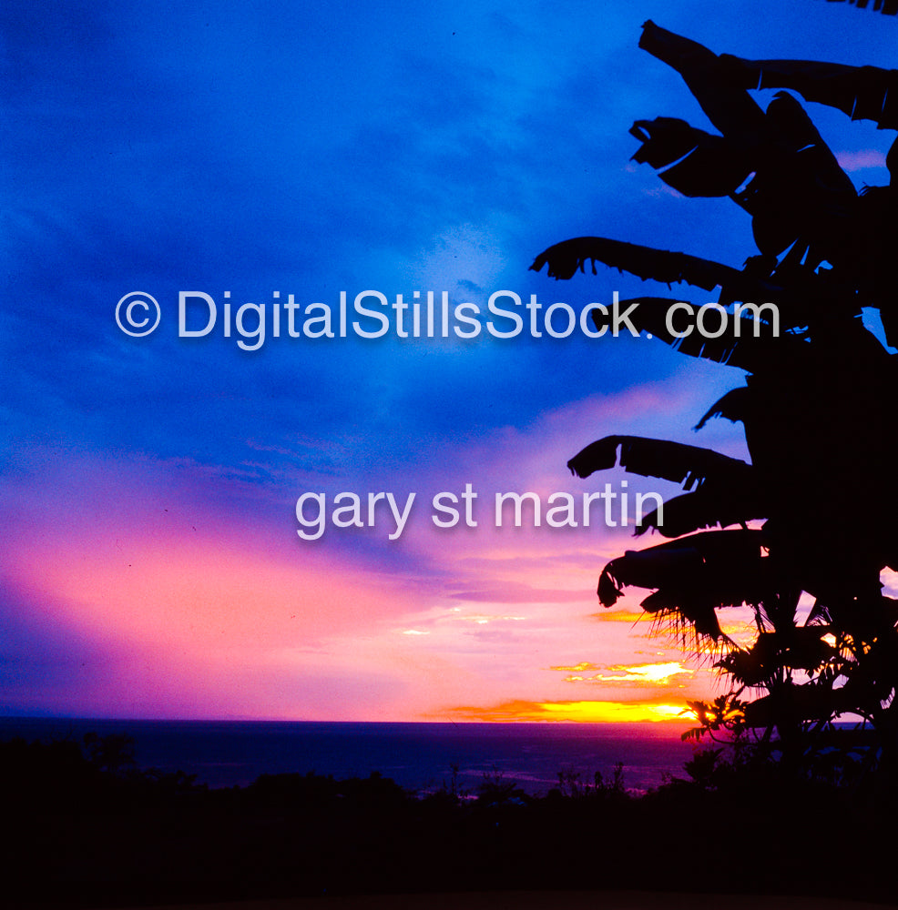 The beginning of Blue Hour, Hawaii, analog sunsets