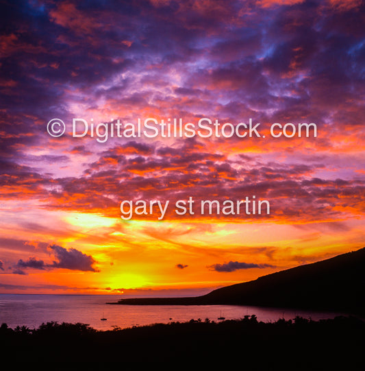 Dreamy Sunset, Hawaii, analog sunset