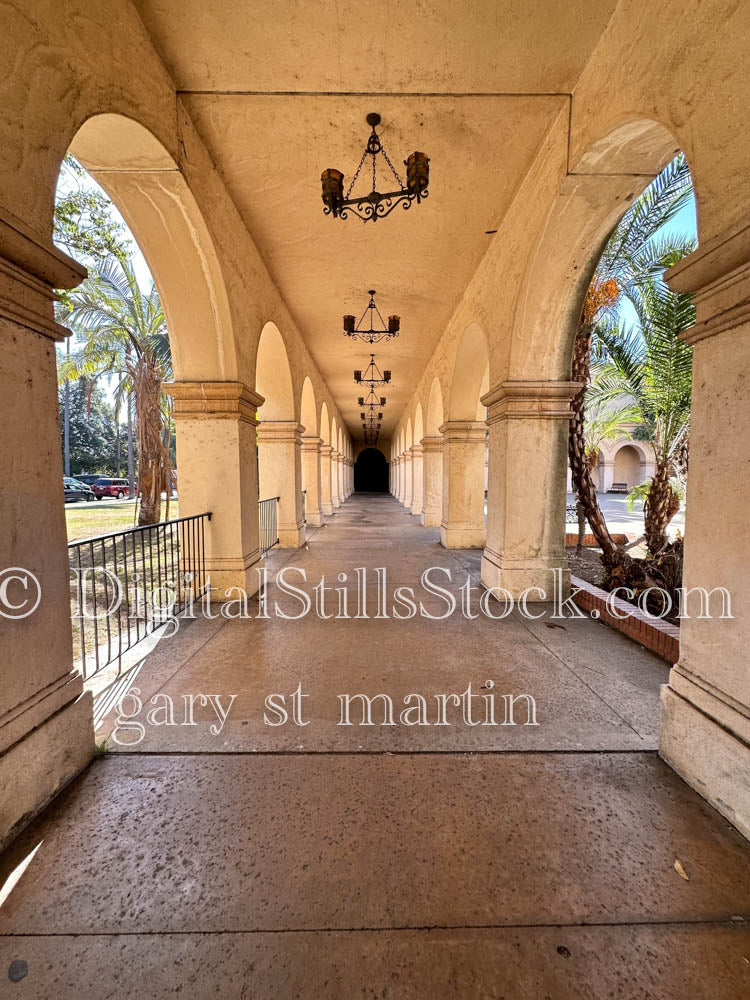 Corridor Open Archways, Balboa Park, digital