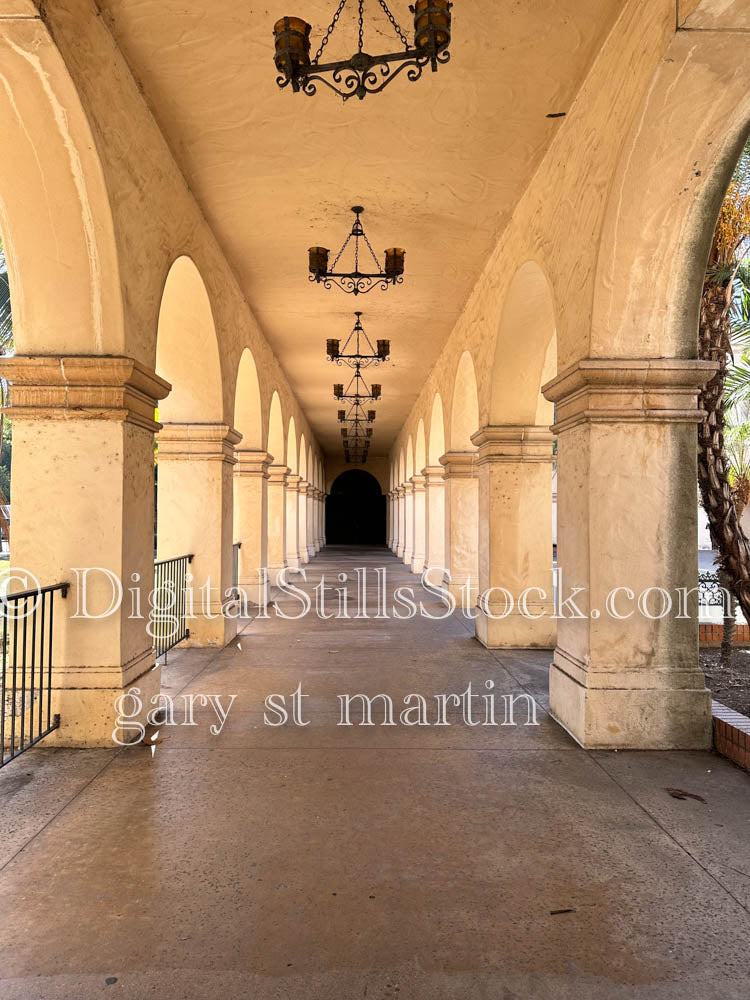 Corridor View into Darkness, Balboa Park, digital