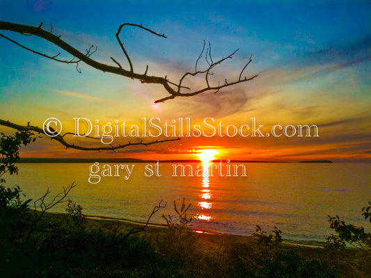 Lake Superior Sunset, digital sunset