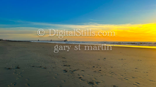 The beach at golden hour, digital sunset