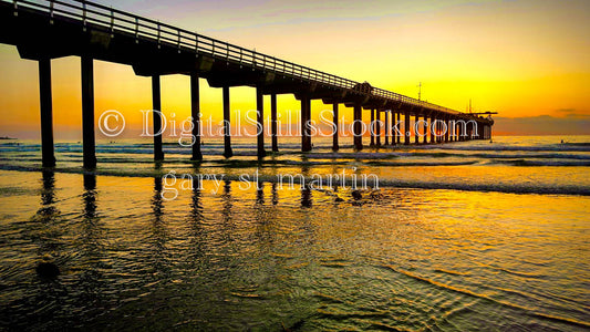 Sunset View -  La Jolla Pier, digital, california pier