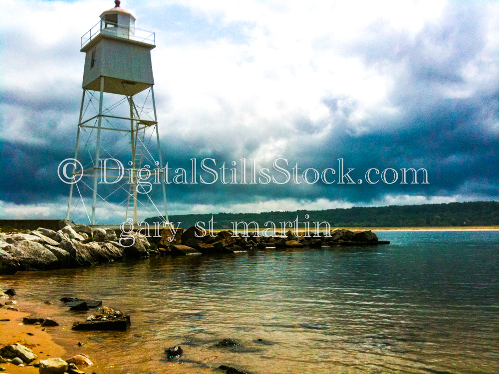 Inner Harbor Warning Light, digital Grand Marais