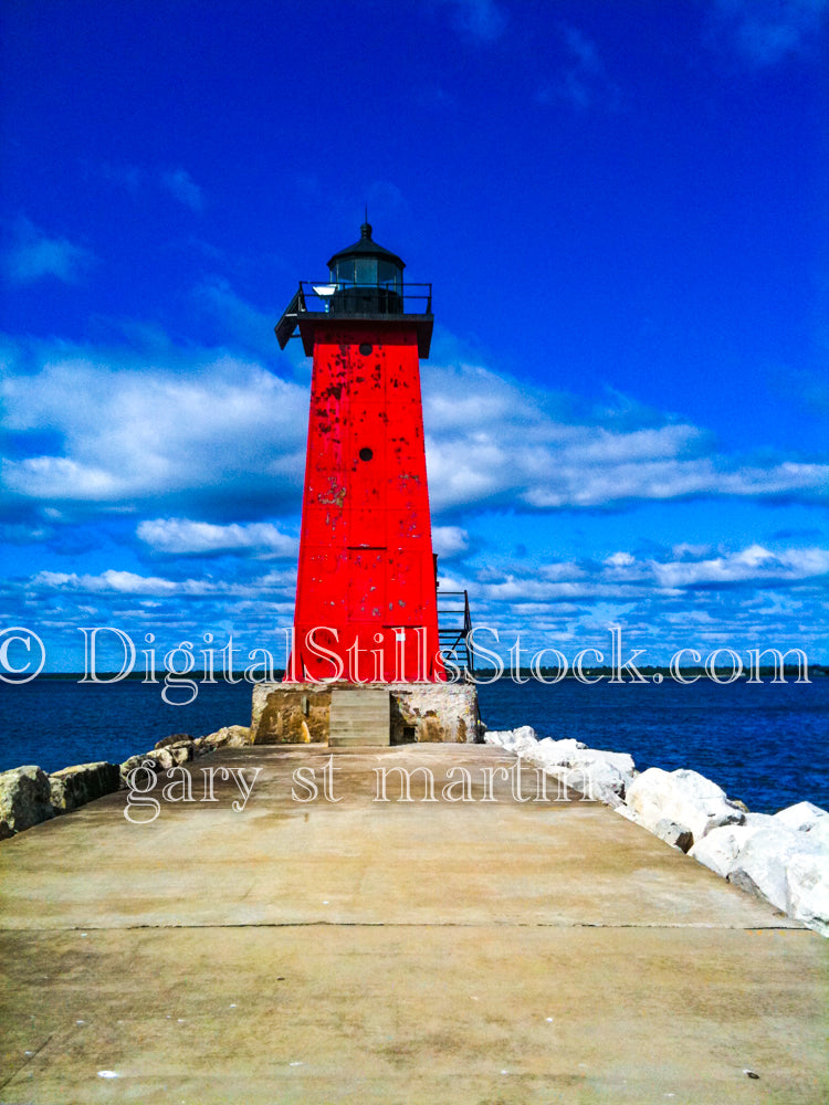 The Path leading to the Marinette Lighthouse, digital Marinette Lighthouse