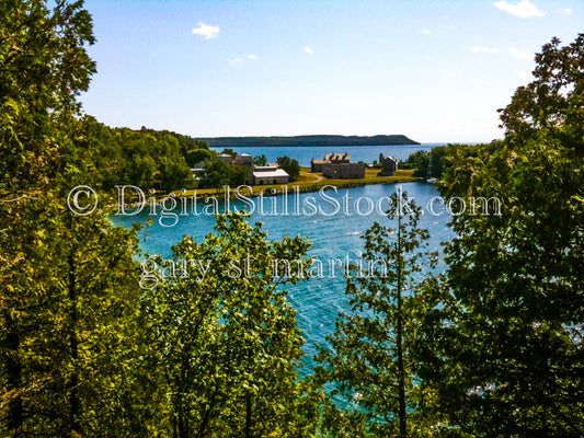 Birdseye view of the old fort by the Big Bay de Noc, digital fayette