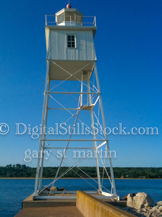 Portrait of the Harbor Warning Light, digital Grand Marais