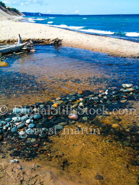 Pool of water along the lake, digital Grand Marais