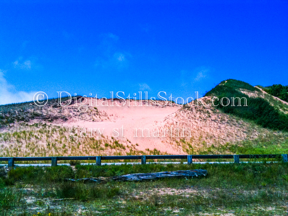 Sand dunes behind the barrier, digital Grand Marais