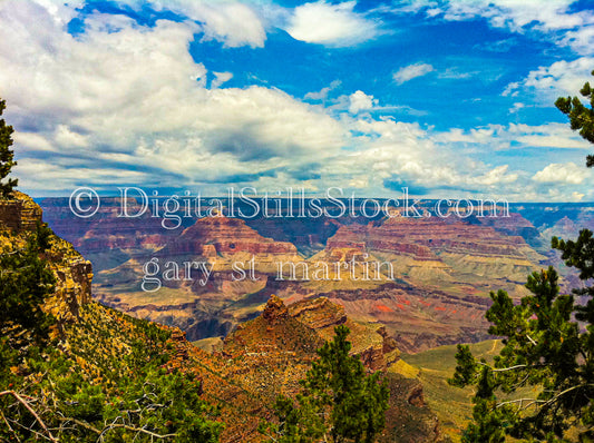 Wide Mesa View, Split Sky, Digital, Arizona, Grand Canyon