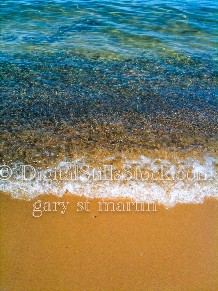 Water sparkling on the shore, digital Grand Marais