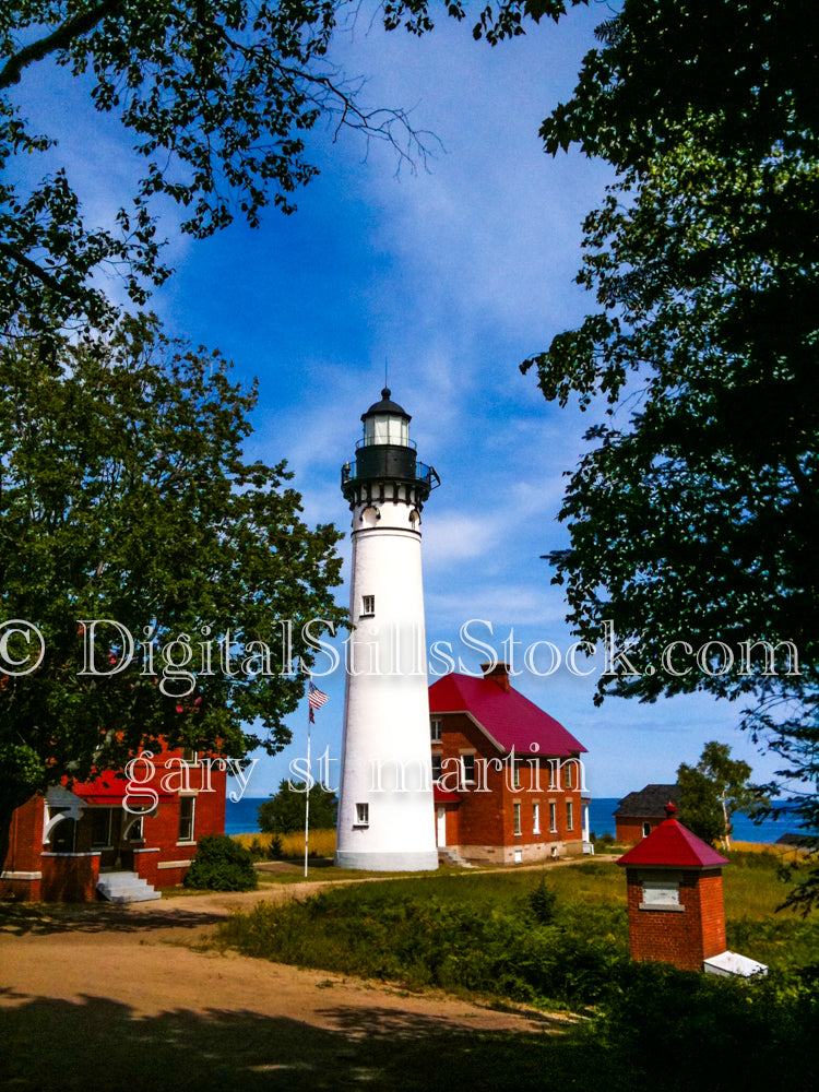 Walking up to Au Sable Lighthouse, digital Grand Marais