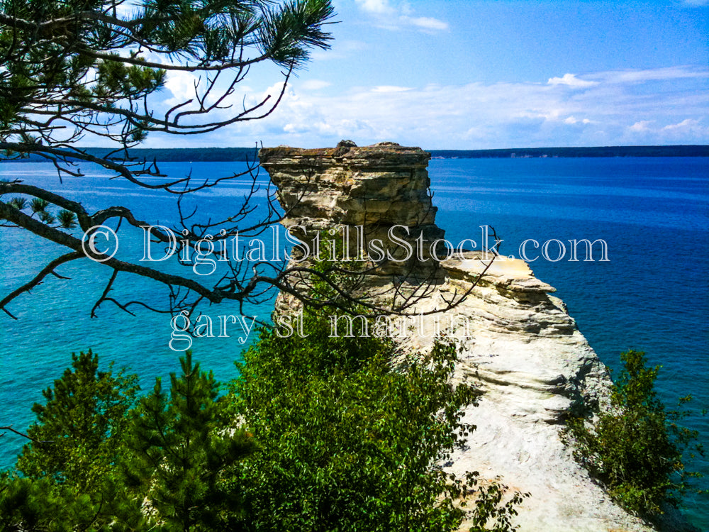 Closer view of Miner's Castle Turret, digital Munising