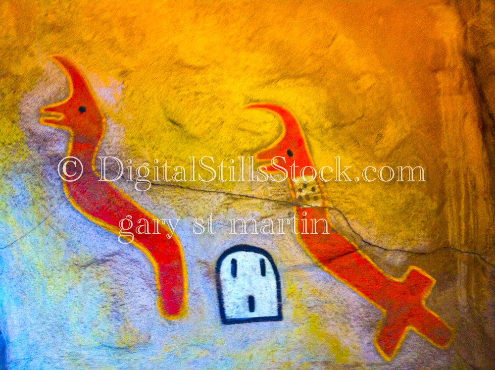 Red Snakes Painting inside The Tower, Digital, Arizona, Grand Canyon