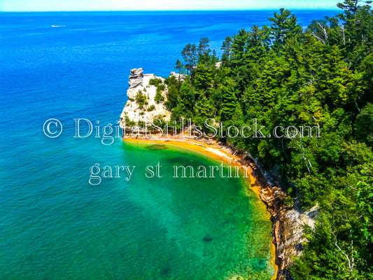 Looking down at Miner's Castle, digital Munising