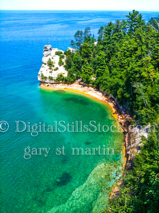 Birdseye view of Miner's Castle, digital Munising