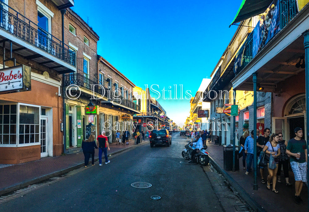 Bourbon Street One-Point Perspective, New Orleans, Digital