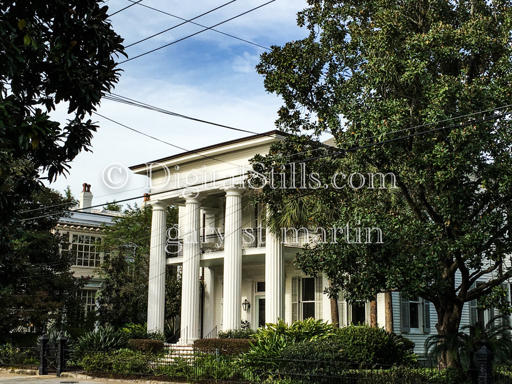 White Greek Revival Residence, New Orleans, Digital