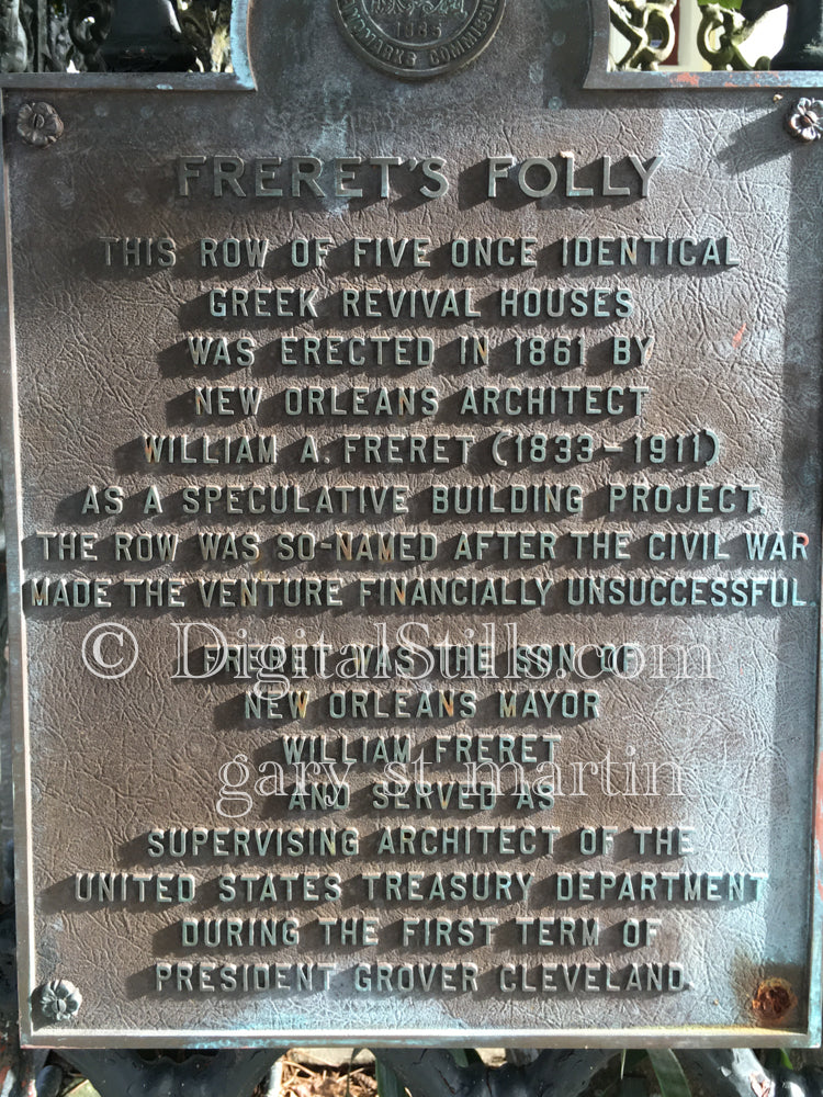 Freret's Folly Marker, New Orleans, Digital