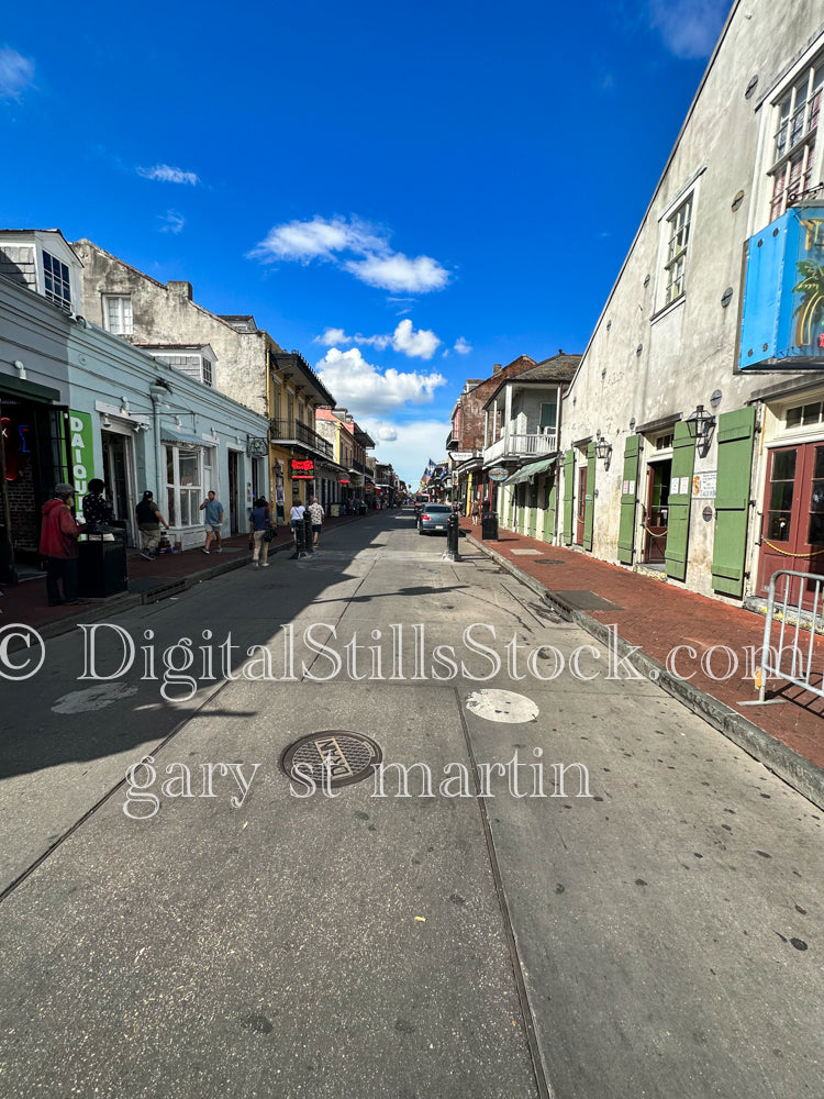 Bourbon Street with Blue Sky, New Orleans, Digital