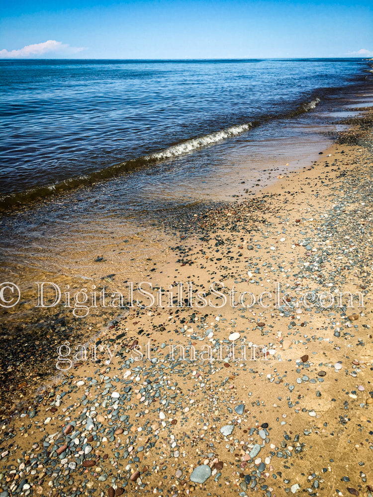 Waves coming in on the shore, digital Grand Marais