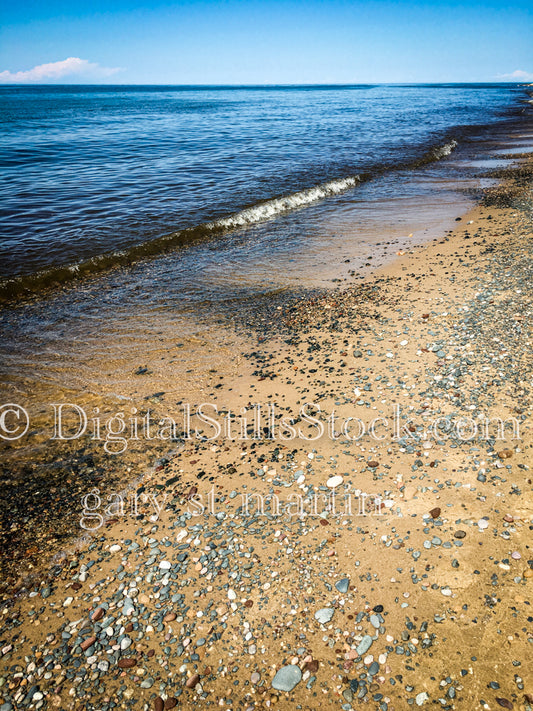 Waves coming in on the shore, digital Grand Marais