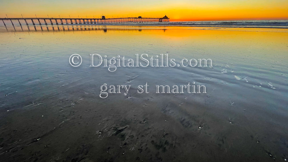 Wet Beach Sand - Imperial Beach Pier, digital Imperial Beach Pier