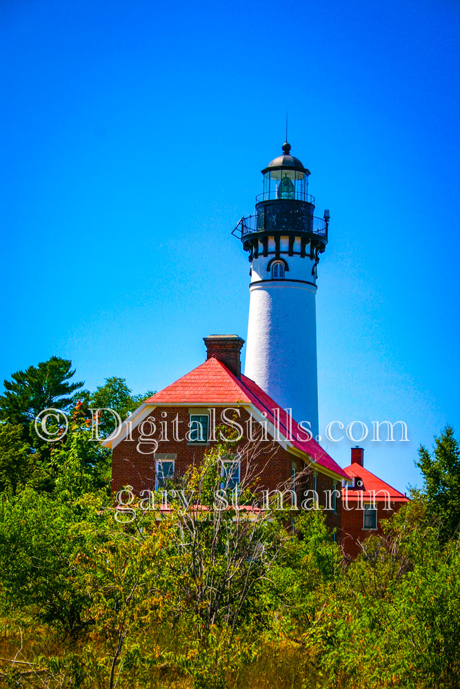 Portrait of Au Sable Lighthouse, digital Grand Marais