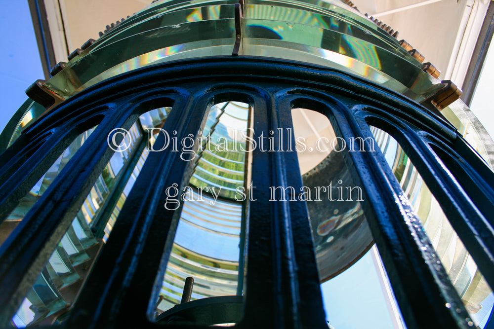 Up close with the lighthouse light, digital Grand Marais