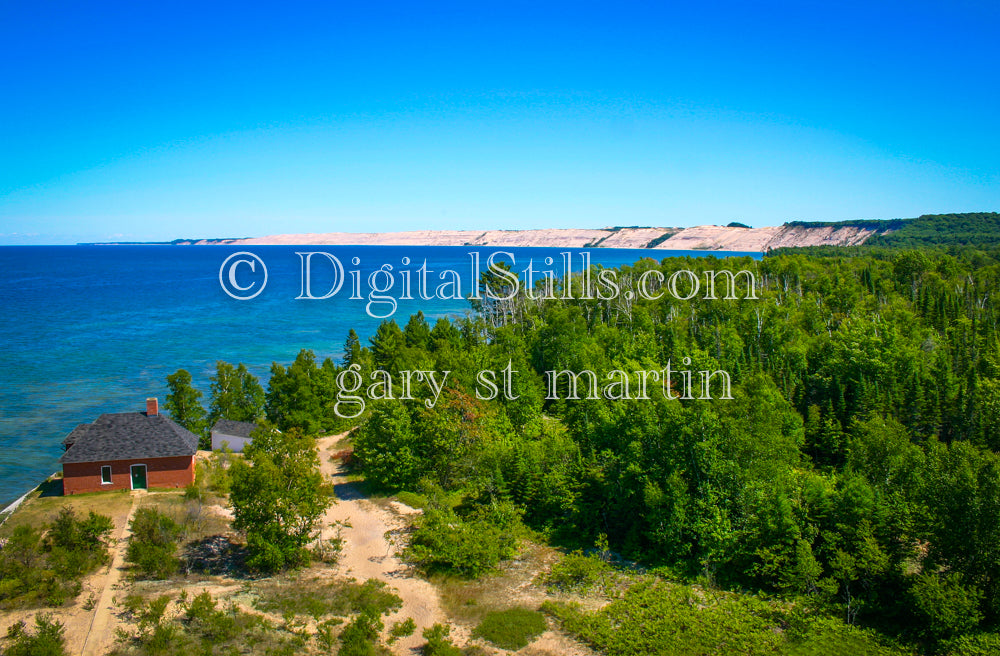 View from across the lake of Logslide, digital Grand Marais