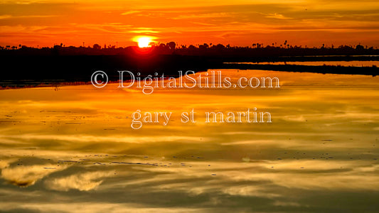 Sunset reflecting over the salt flats, digital sunset