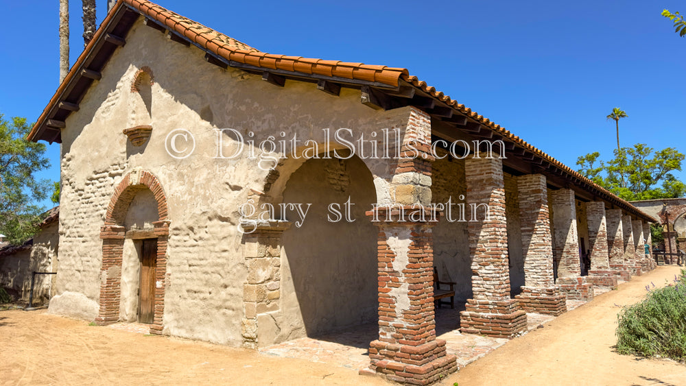 Soldiers Barracks, Closer Front View, San Juan Capistrano, Digital, California,  Missions