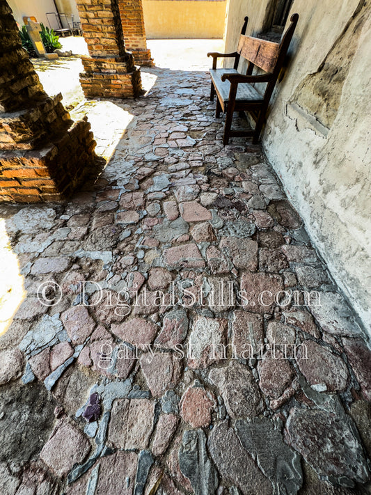 Soldiers Barracks, Walkway, San Juan Capistrano, Digital, California,  Missions