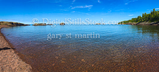 Looking at the rocks under the clear water, digital copper harbor