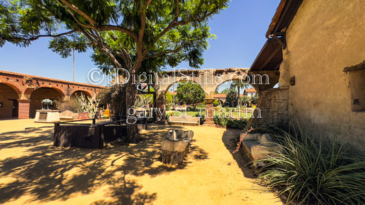 Wide Angle View Mission San Juan Capistrano , Digital, California Missions