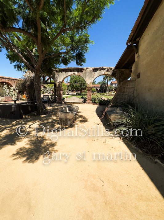 Wide Angle View Mission San Juan Capistrano V2,  Digital, California Missions