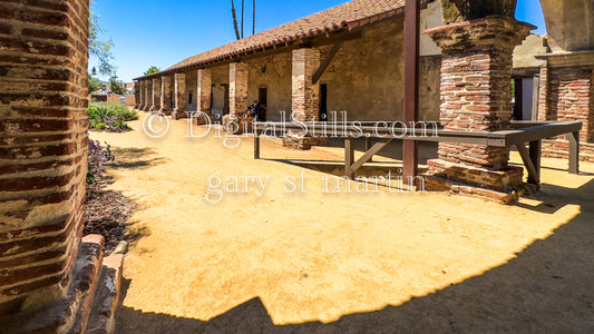 Brick street View Of Mission San Juan Capistrano , Digital, California Missions