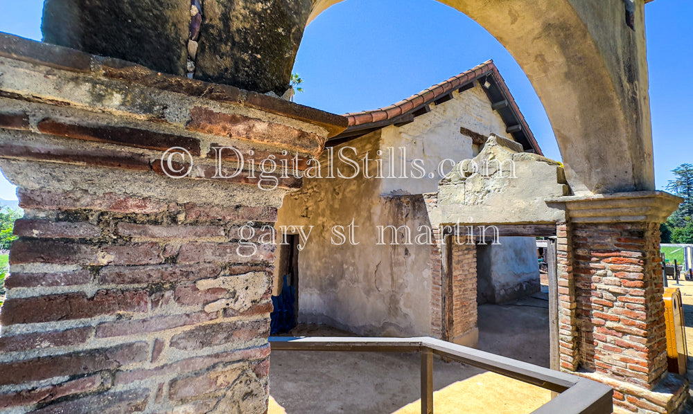 Closeup Brick street View Of Mission San Juan Capistrano V2 , Digital, California Missions