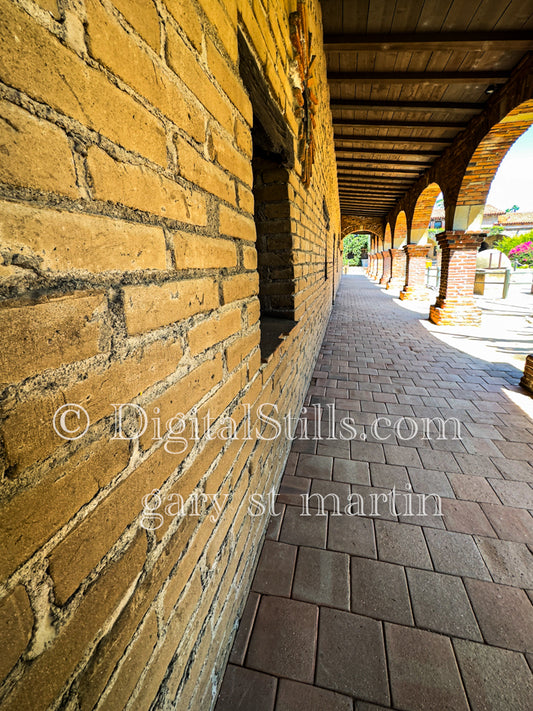 Brick Walls In Mission San Juan Capistrano , Digital, California Missions