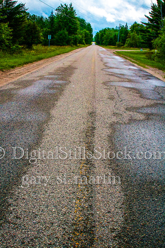 Looking Down the Paved Road, digital Grand Marais