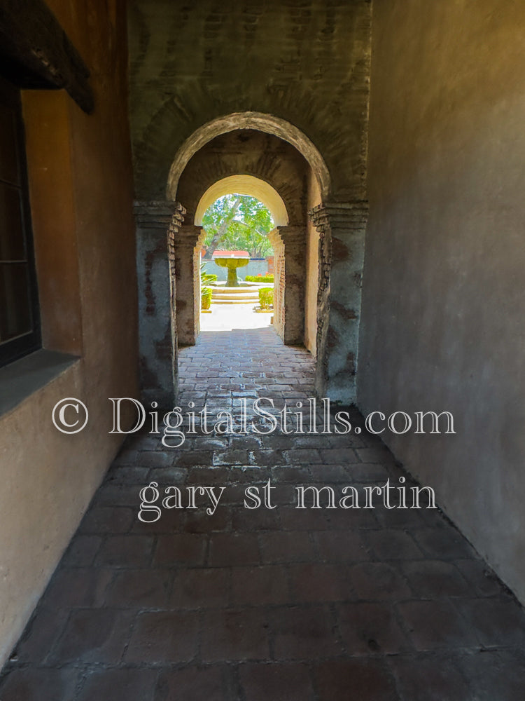 Hallway At Mission San Juan Capistrano , Digital, California Missions