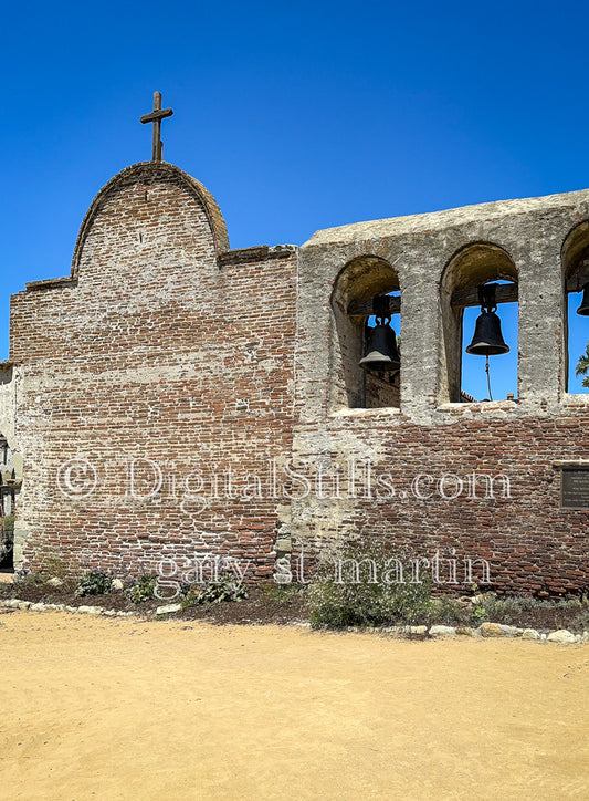 Side View Of Church Bell At Mission San Juan Capistrano  , Digital, California Missions