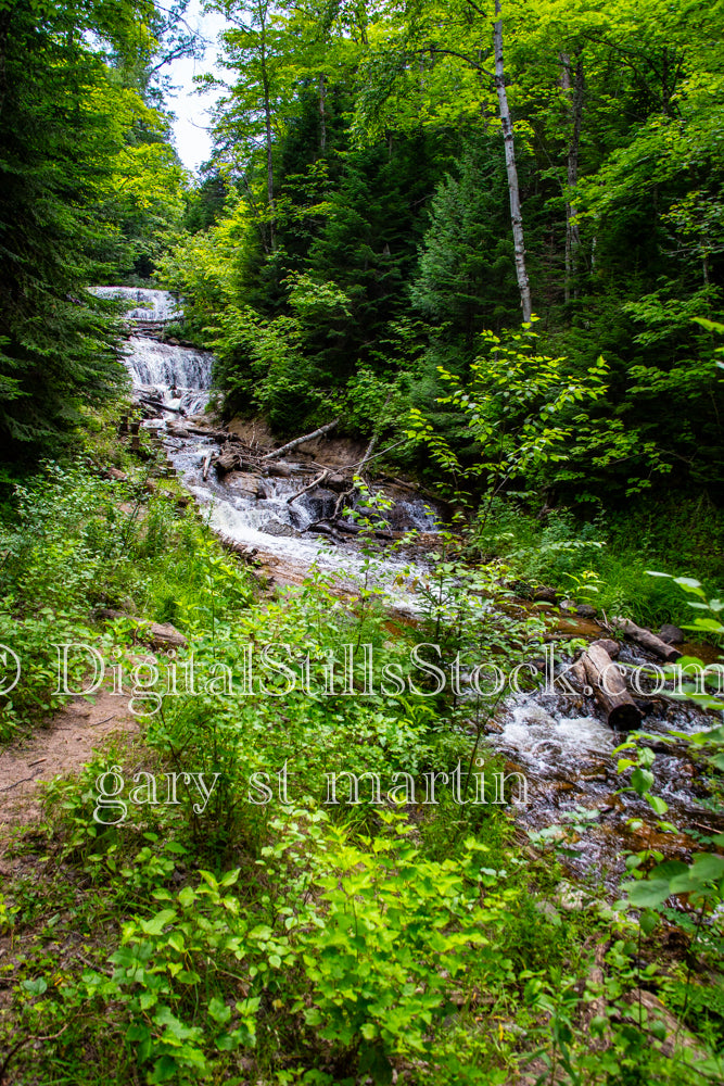 Sable Falls flowing below, digital Grand Marais