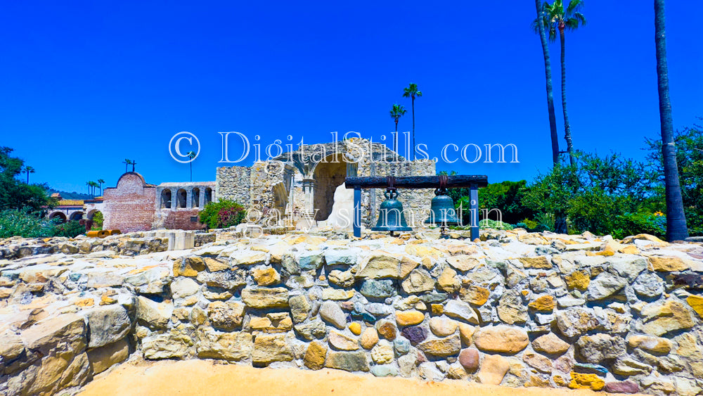 Colorful Angle Rock Building At Mission San Juan Capistrano V2, Digital, California Missions