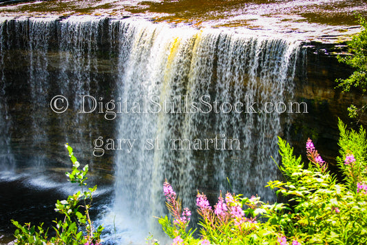 Up close with Tahquamenon Falls falling into the river, digital Tahquamenon falls