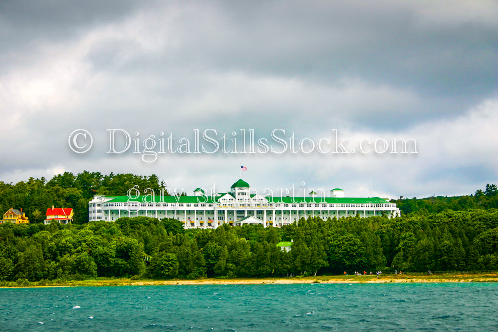 Wide View of the front of the Grand Hotel, digital Mackinac Island