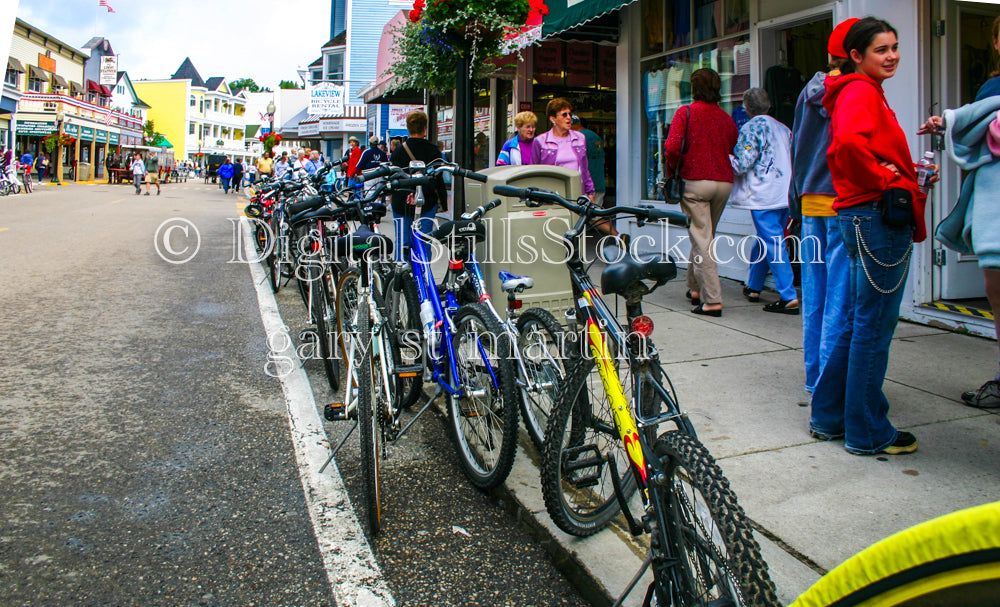 Bunch of Bikes on the Street, digital Grand Island