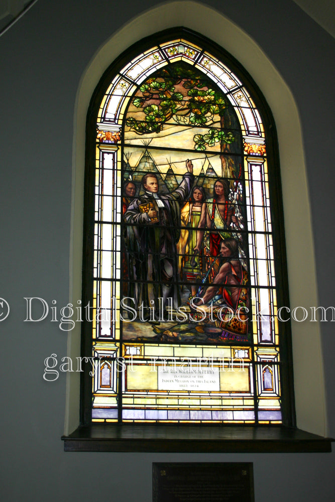 Stained Glass Window of Rev. William M. Ferry, digital Grand Island