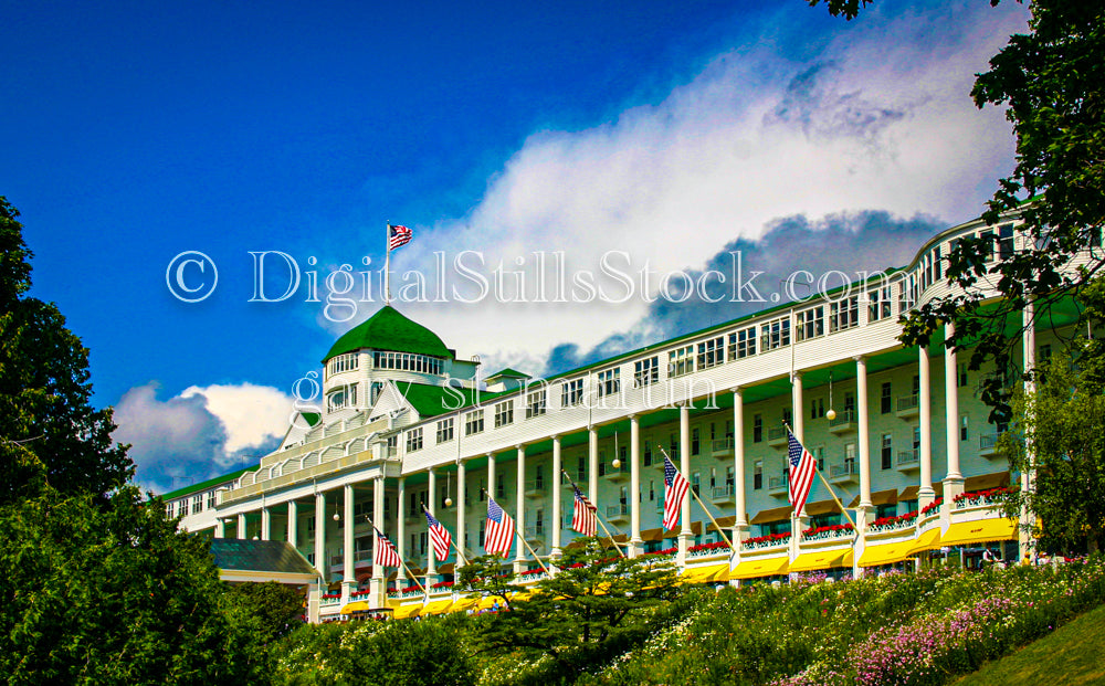 Side View of the Grand Hotel, digital Mackinac Island Hotel